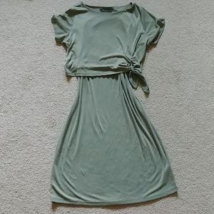 Green top knot Dress